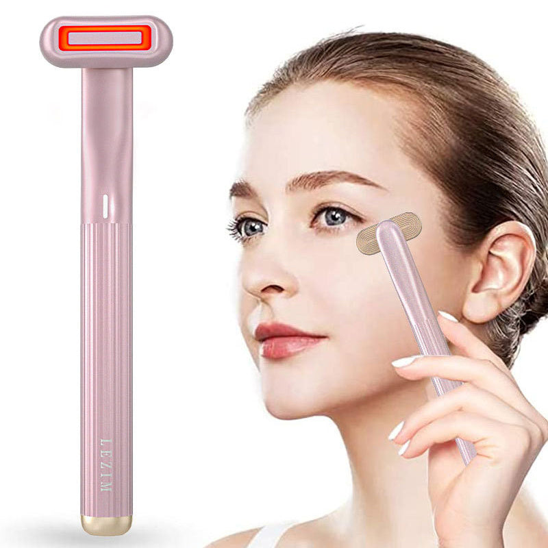 New Upgraded 360 Degrees Rotary Warmth Face Massage Red LED Skincare Tool
