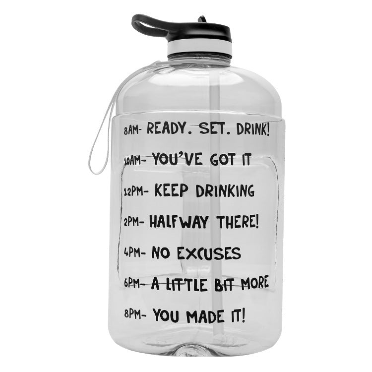QuiFit Gallon Water Bottle with Straw Clear Plastic Drinking Bottles for GYM