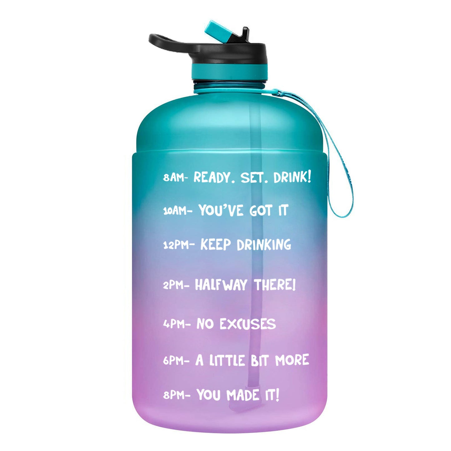 QuiFit Gallon Water Bottle with Straw Clear Plastic Drinking Bottles for GYM