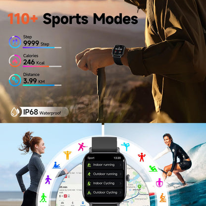 Bluetooth Talking, IP68 Showerproof Fitness Tracker- Fashion Smartwatch