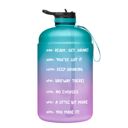 QuiFit Gallon Water Bottle with Straw Clear Plastic Drinking Bottles for GYM