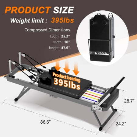 Extra Large Pilates Reformer - Multi-functional Home Fitness Equipment