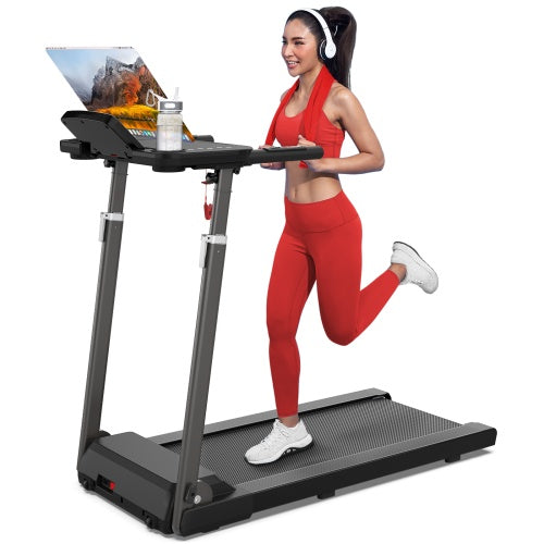 Treadmill With Desk Workstation  Adjustable Height, 300 LBS Weight Capacity